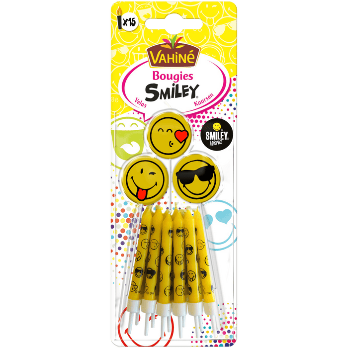 Un paquet de bougies Vueni Boogies Smiley pour une cAClACbration amusante et joyeuse.