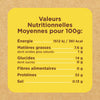 Tableau des valeurs nutritionnelles moyennes pour 100g.