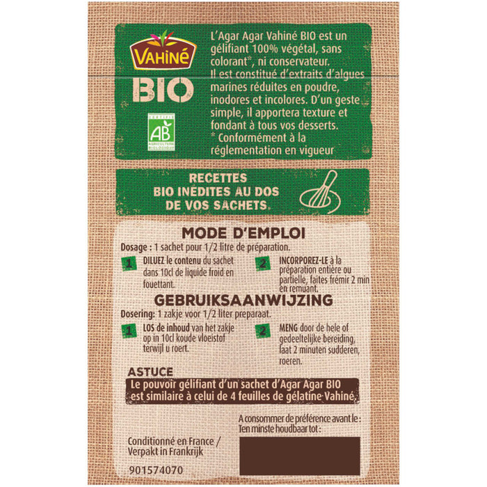 Ceci est l'emballage d'un produit biologique Bio Today, montrant les instructions d'utilisation.