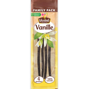 Un paquet de gousses de vanille de la marque Queen Vanilla.