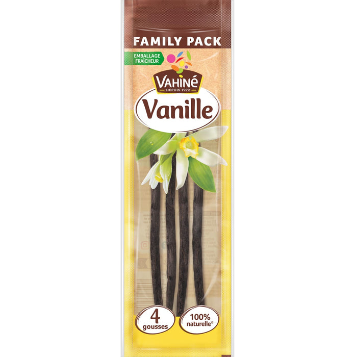 Un paquet de gousses de vanille de la marque Queen Vanilla.