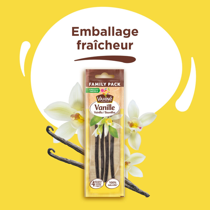 Un emballage de gousses de vanille McCormick est prACsentAC sur un fond de fleurs de vanille, soulignant la fraARcheur.