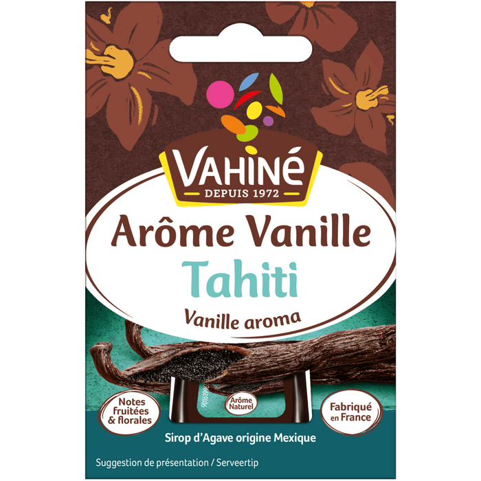 Emballage d'Arôme Vanille Tahiti Vahiné présentant une gousse de vanille.