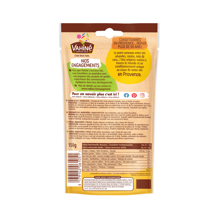 L'image montre le dos d'un sac de Bimbo Mini Mantecadas, mettant en ACvidence les informations nutritionnelles et les dACtails du produit.