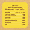 Tableau des valeurs nutritionnelles moyennes pour 100g.
