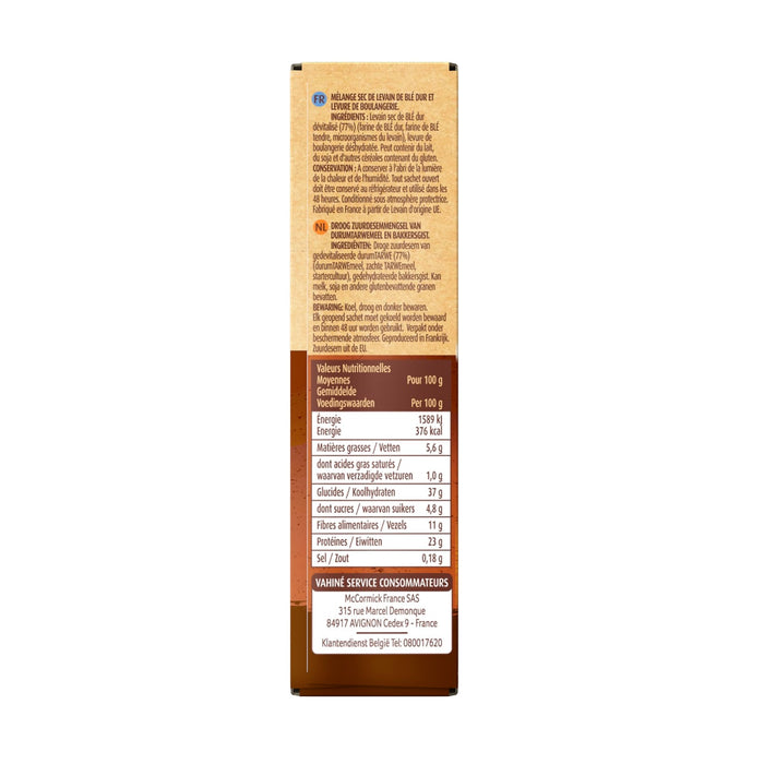 Panneau latACral d'un emballage de produit alimentaire avec des informations nutritionnelles et une liste d'ingrACdients.