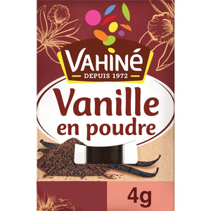 Un paquet de poudre de vanille de la marque Vahiné.