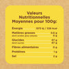 Tableau des valeurs nutritionnelles moyennes pour 100g.