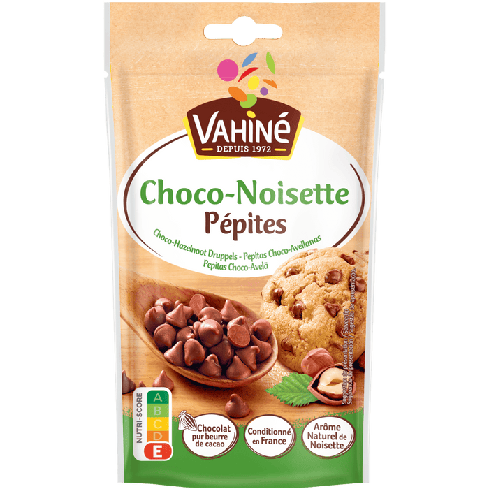 Un paquet de Vahiné Choco-Noisette Pépites, un produit McCormick, est présenté.