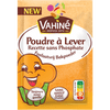 Paquet de levure chimique Vahiné Poudre à Lever avec un personnage de muffin de dessin animé et une note Nutri-Score D.