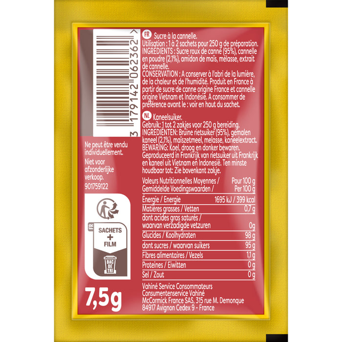 L'image montre le dos d'un sachet d'assaisonnement Maggi avec des informations nutritionnelles et un code-barres.