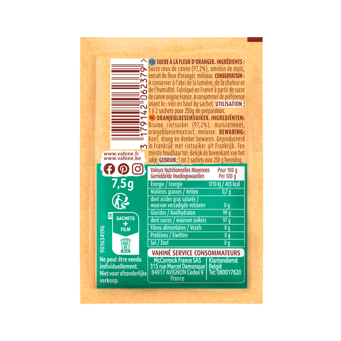 C'est le dos d'un sachet d'assaisonnement Maggi, montrant les informations nutritionnelles et les instructions de prACparation.