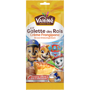 Un paquet de Vahiné Galette des Rois Crème Frangipane avec des personnages de Paw Patrol.