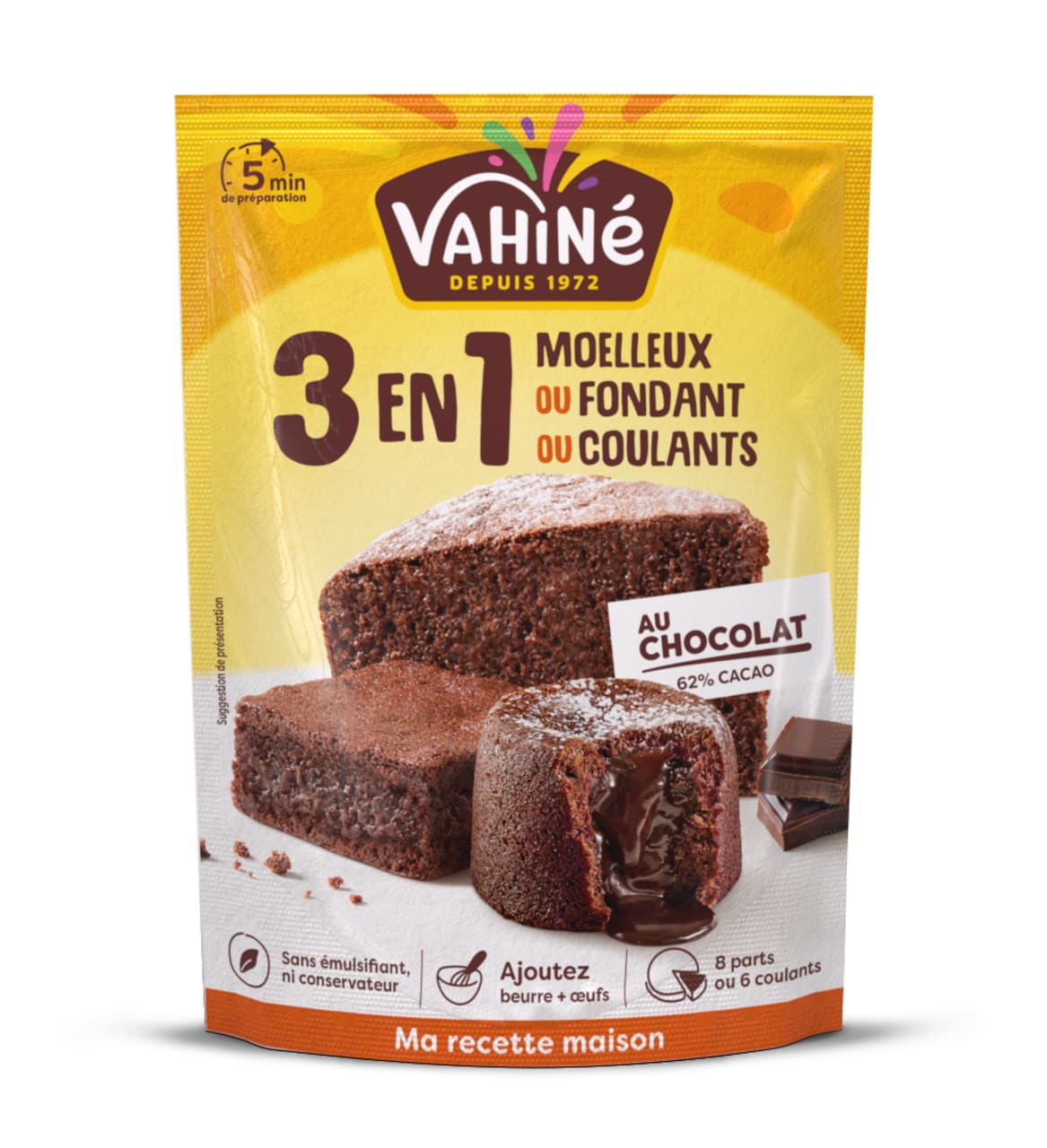 Prparation 3 en 1 : moelleux, fondant et coulants  Vahine FR