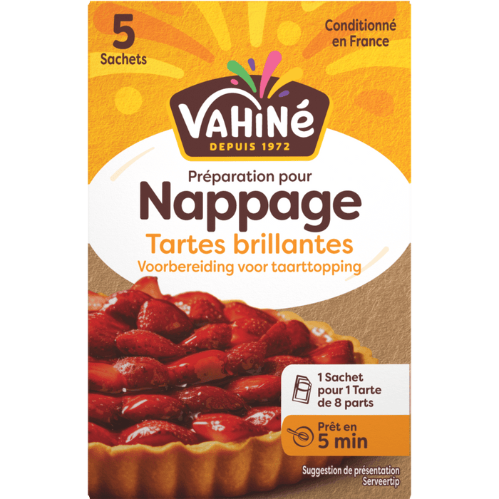 Un paquet de Vahiné Nappage Tarte Brillant, un glaçage pour tartes.