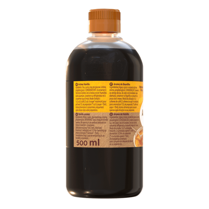 Une bouteille de sauce soja avec un bouchon et une ACtiquette marron.