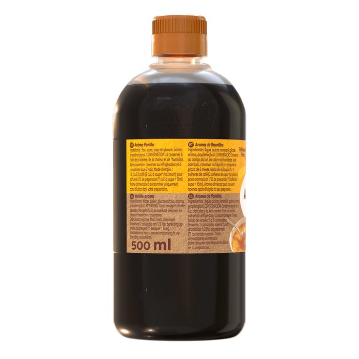 Une bouteille de sauce soja avec un bouchon et une ACtiquette marron.