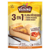 Un sachet de préparation pour cookies Vahine aux 3 pépites de chocolat est présenté devant une pile du produit fini, avec un texte indiquant un temps de préparation de 5 minutes.