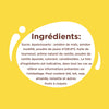 Liste des ingrédients comprenant des œufs, amidon de maïs, amidon modifié, poudre de jaune d'œuf, huile de tournesol, arôme naturel de vanille, caramel et poudre de caramel.