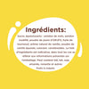 Liste des ingrédients comprenant des œufs, amidon de maïs, amidon modifié, poudre de jaune d'œuf, huile de tournesol, arôme naturel de vanille, caramel et poudre de caramel.