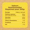 Tableau des valeurs nutritionnelles moyennes pour 100g.