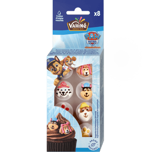 Un paquet de cupcakes Paw Patrol Mini Bites avec des visages de personnages.