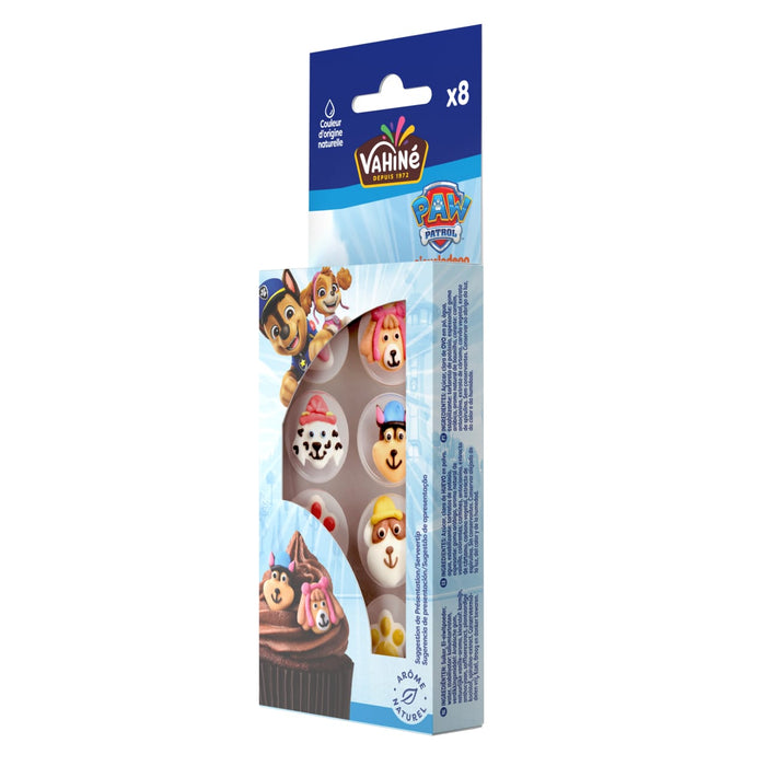 Un paquet de chocolats du calendrier de l'Avent Pat' Patrouille avec des images des personnages.