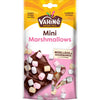 Un paquet de Mini Marshmallows Vahiné est présenté, montrant le produit et une suggestion de dessert.