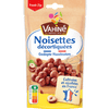 Un paquet de noisettes décortiquées Vahiné, soulignant qu'elles sont cultivées en France.
