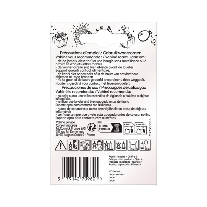 C'est le dos d'un emballage de produit avec des instructions et des informations sur le recyclage.