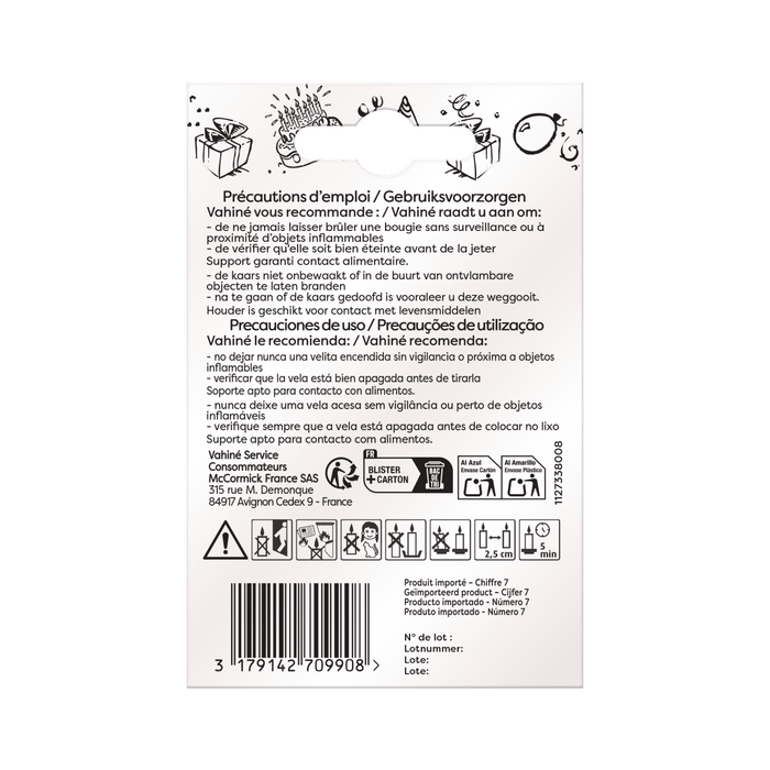 L'image montre le dos d'un emballage de produit avec des instructions et des informations sur le recyclage.