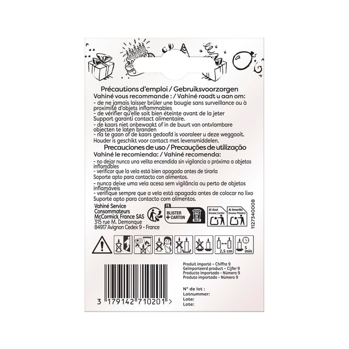 L'image montre le dos d'un emballage de produit avec des instructions et des informations sur le recyclage.