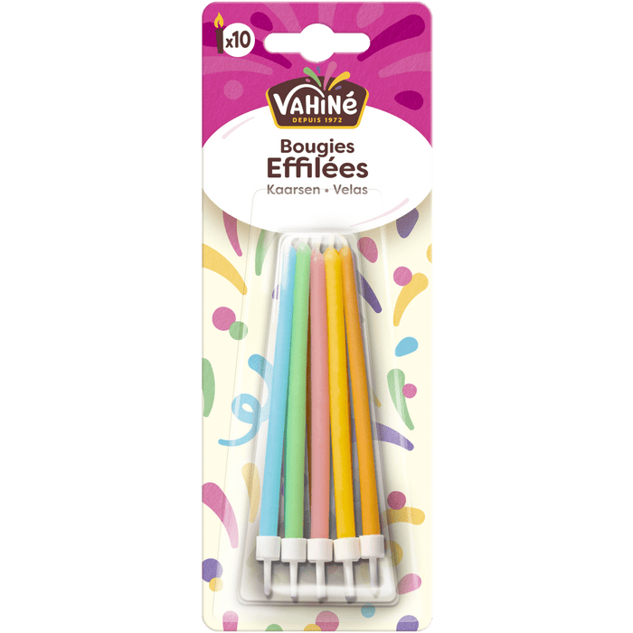 Un paquet de bougies scintillantes multicolores Wilton pour les célébrations d'anniversaire.