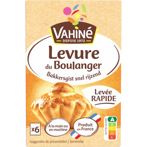Un paquet de Vahiné Levure du Boulanger levure sèche instantanée, un produit de France, est présenté.
