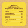 Tableau des valeurs nutritionnelles moyennes pour 100g.