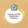 Le logo Cacao certifié Rainforest Alliance indique un approvisionnement durable.