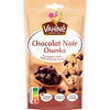 Un sac de pépites de chocolat noir de la marque Vahiné est présenté, suggérant son utilisation dans la préparation de biscuits.