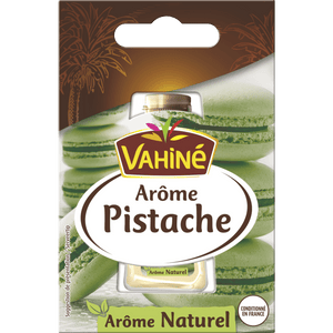 Arôme naturel Pistache Vahiné, utilisé pour ajouter une saveur de pistache aux desserts.