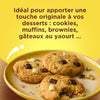 Une assiette de biscuits est présentée, avec un texte suggérant qu'ils peuvent ajouter une touche originale aux desserts comme les cookies, les muffins, les brownies et les gâteaux au yaourt.