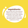 L'image affiche la liste des ingrédients d'un produit alimentaire, notamment du sucre, des amandes, du sirop de glucose et des huiles végétales.