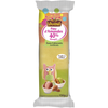 Une barre de massepain Viba avec 40% d'amandes est prACsentACe dans son emballage, avec une illustration de hibou et des bols de massepain et d'amandes.
