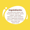 L'image liste les ingrédients d'un produit alimentaire, notamment le sucre, l'amidon, le sirop de glucose, le glycérol, l'acide citrique, les pectines, les mono- et diglycérides d'acides gras, le sorbate de potassium et l'arôme naturel, et indique qu'il peut contenir du lait.