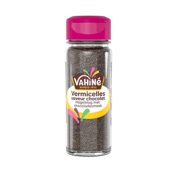 Une bouteille de vermicelles au chocolat Varini.