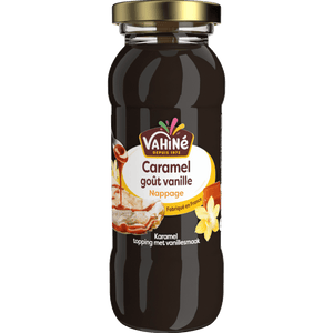 Une bouteille de nappage Karine Caramel Vanille est présentée.