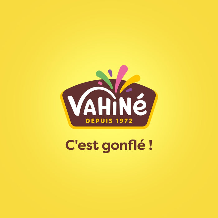 Le logo Vahiné, avec le nom de la marque et le slogan C'est gonflé !